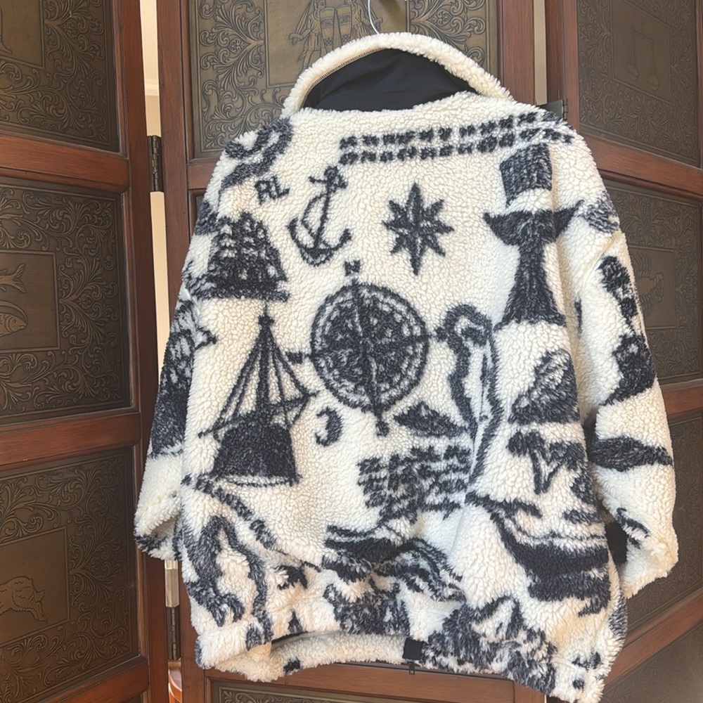 NWOT High-Pile Fleece Graphic Zip Jacket - Picture 12 of 14